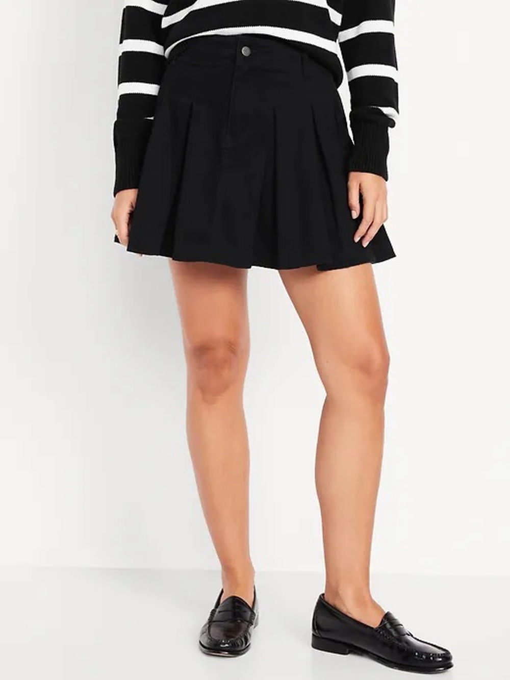 High Waisted Pleated Mini Skirt
